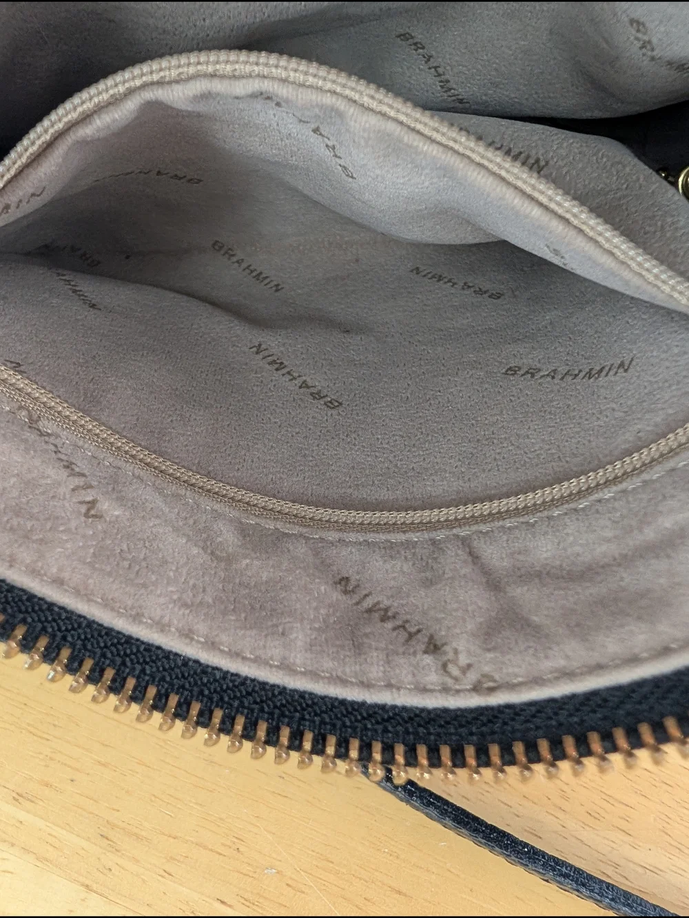 Brahmin Mimosa Manhattan Black Croc-Embossed Leather Crossbody Bag Tassel Detail - Picture 13 of 16